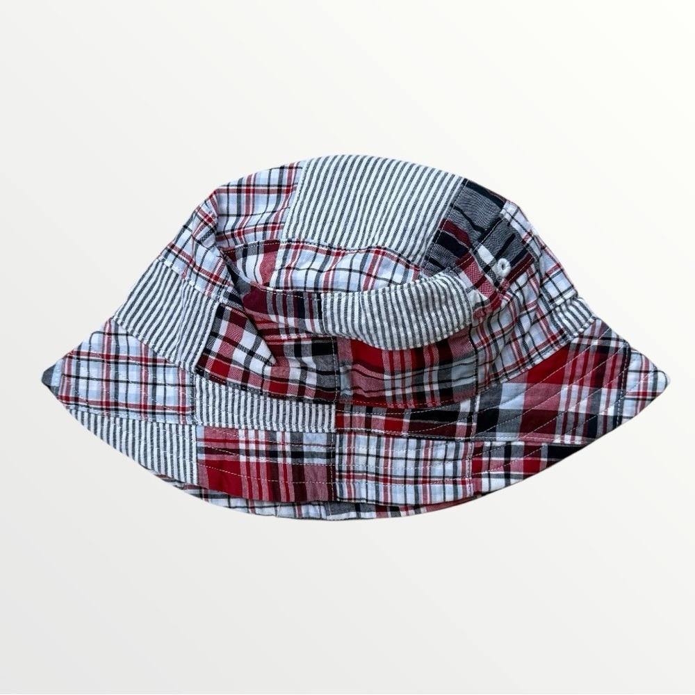 Janie and Jack Bucket Hat Plaid Patchwork Kids Toddlers Size 4-5 100% Cotton